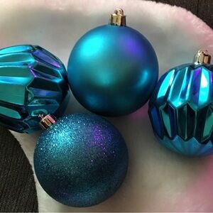Blue Holiday Ornament Set